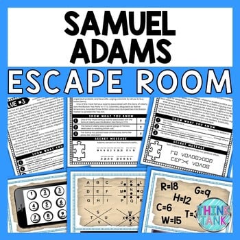 Sam Adams ESCAPE ROOM - Reading Comprehension Activity - Founding Fathers