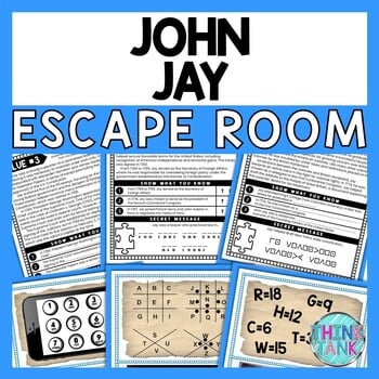 John Jay ESCAPE ROOM - Reading Comprehension Activity - Founding Fathers