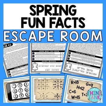 Spring ESCAPE ROOM - Reading Comprehension Activity - Fun Facts - Equinox