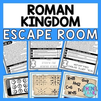 Kings of Ancient Rome ESCAPE ROOM -Reading Comprehension Activity -Roman Kingdom
