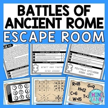 Battles of Ancient Rome ESCAPE ROOM - Reading Comprehension Activity