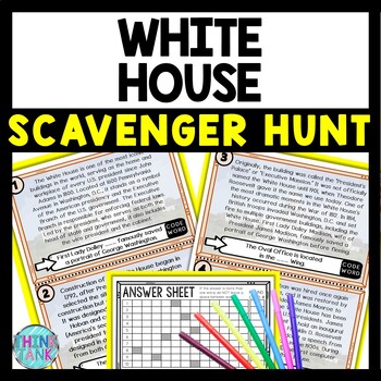 White House Scavenger Hunt Reading Comprehension Activity