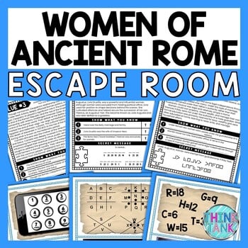 Women of Ancient Rome ESCAPE ROOM - Reading Comprehension Activity