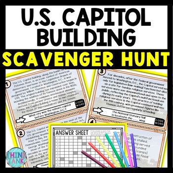 US Capitol Building Scavenger Hunt Reading Comprehension Activity