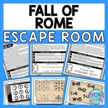 Fall of Rome ESCAPE ROOM - Reading Comprehension Activity - Ancient Rome