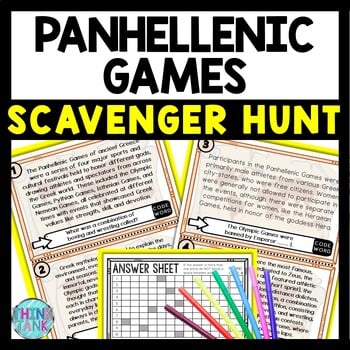 Panhellenic Games Scavenger Hunt Reading Comprehension Activity