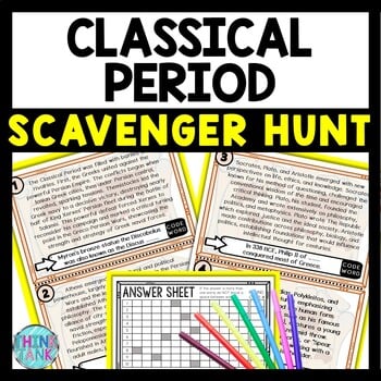 Classical Period Scavenger Hunt Reading Comprehension Activity