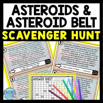 Asteroids Scavenger Hunt Reading Comprehension Activity - Solar System
