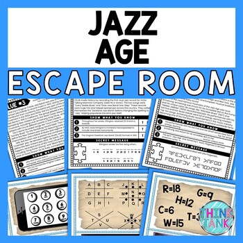 Jazz Age ESCAPE ROOM - Reading Comprehension Activity - Roaring 20s