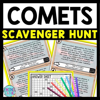 Comets Scavenger Hunt Reading Comprehension Activity - Solar System