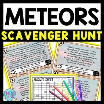 Meteors Scavenger Hunt Reading Comprehension Activity - Solar System