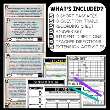 Meteors Scavenger Hunt Reading Comprehension Activity - Solar System - Image 2
