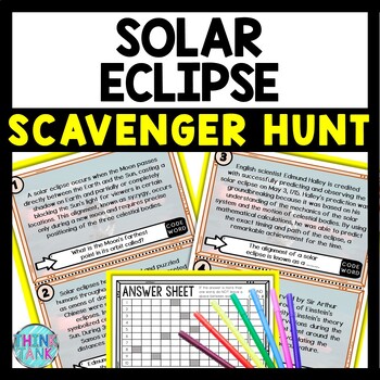Solar Eclipse Scavenger Hunt Reading Comprehension Activity