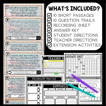 Lunar Eclipse Scavenger Hunt Reading Comprehension Activity - Image 2
