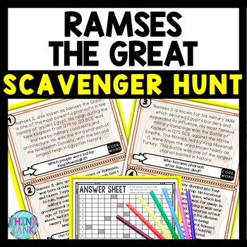 Ramses the Great Scavenger Hunt Reading Comprehension Activity