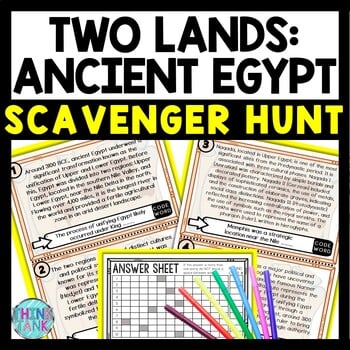 Two Lands of Ancient Egypt Scavenger Hunt Reading Comprehension Activity