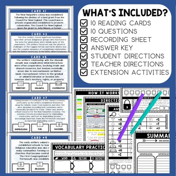 Colony of New Hampshire Scavenger Hunt - Reading Comprehension Activity - Image 2