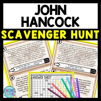 John Hancock Scavenger Hunt Reading Comprehension Activity