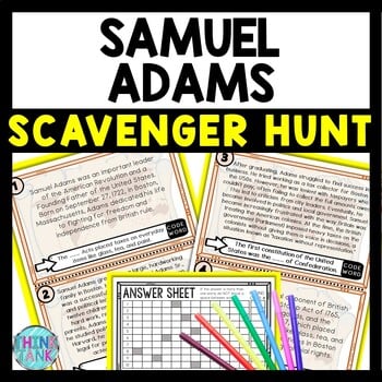 Samuel Adams Scavenger Hunt Reading Comprehension Activity