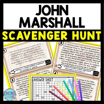 John Marshall Scavenger Hunt Reading Comprehension Activity