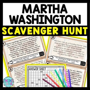 Martha Washington Scavenger Hunt Reading Comprehension Activity