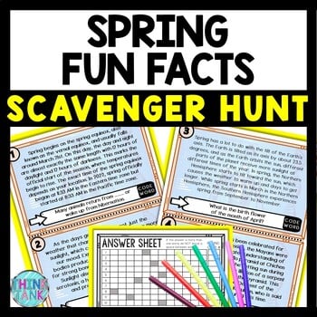 Spring Scavenger Hunt Reading Comprehension Activity - Fun Facts