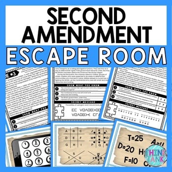 Second Amendment ESCAPE ROOM - Reading Comprehension Activity - Bill of Rights
