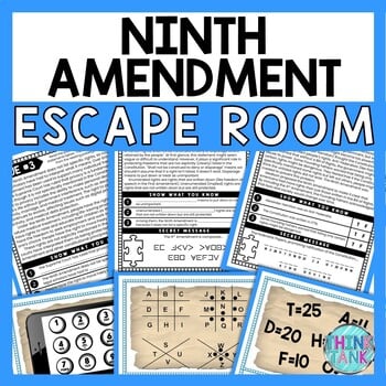 Ninth Amendment ESCAPE ROOM - Reading Comprehension Activity - Bill of Rights