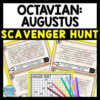 Augustus of Ancient Rome Scavenger Hunt Reading Comprehension Activity