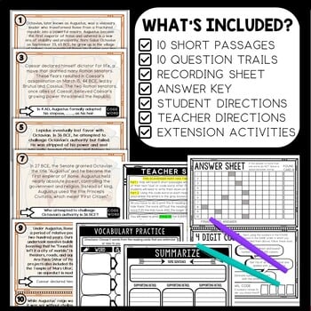 Augustus of Ancient Rome Scavenger Hunt Reading Comprehension Activity - Image 2