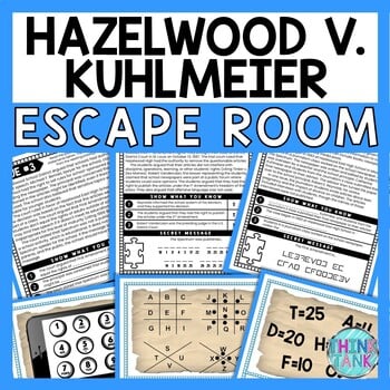 Hazelwood v Kuhlmeier ESCAPE ROOM - Reading Comprehension Activity - Press