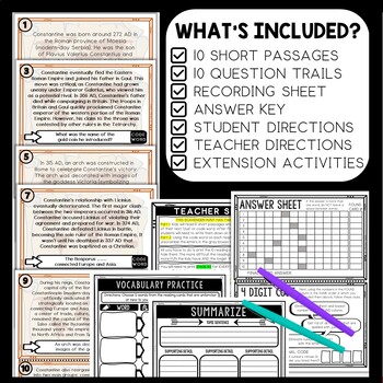 Constantine the Great Scavenger Hunt Reading Comprehension Activity - Image 2