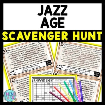 Jazz Age Scavenger Hunt Reading Comprehension Activity - New Orleans