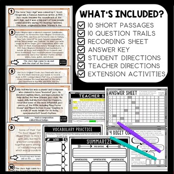 Jazz Age Scavenger Hunt Reading Comprehension Activity - New Orleans - Image 2