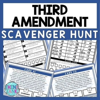 Third Amendment Scavenger Hunt - Reading Comprehension Activity - Bill of Rights