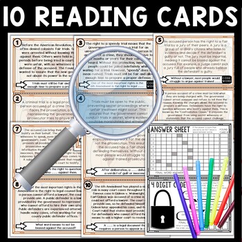 Sixth Amendment Scavenger Hunt Reading Comprehension Activity - Bill of Rights - Image 3