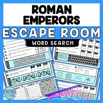 Roman Emperors Escape Room Word Search - Reading Comprehension Stations
