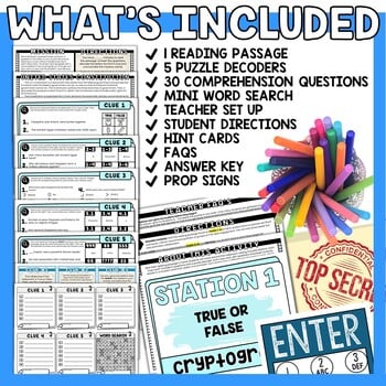 Cleopatra Escape Room Word Search - Reading Comprehension Stations - Image 2
