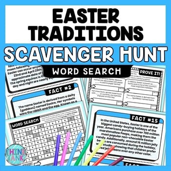 Easter Scavenger Hunt Word Search - Reading Comprehension - Holiday Activity