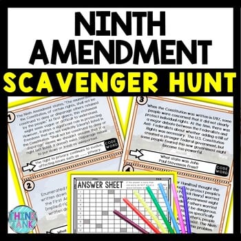 Ninth Amendment Scavenger Hunt Reading Comprehension Activity