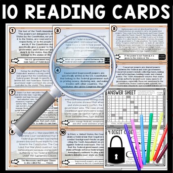 Tenth Amendment Scavenger Hunt Reading Comprehension Activity - Image 2