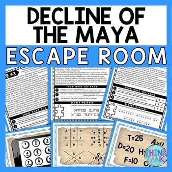 Decline of the Maya ESCAPE ROOM - Reading Comprehension - Ancient Civilizations