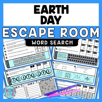 Earth Day Escape Room Word Search - Reading Comprehension Stations