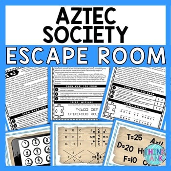 Aztec Society ESCAPE ROOM - Reading Comprehension - Ancient Civilizations