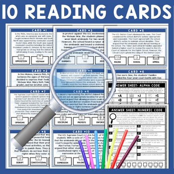 Tinker v. Des Moines Scavenger Hunt - Reading Comprehension Activity - Image 2