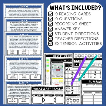 Tinker v. Des Moines Scavenger Hunt - Reading Comprehension Activity - Image 3