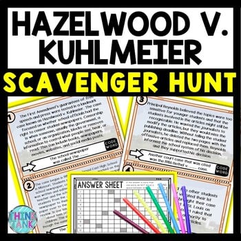 Hazelwood v. Kuhlmeier Scavenger Hunt Reading Comprehension Activity