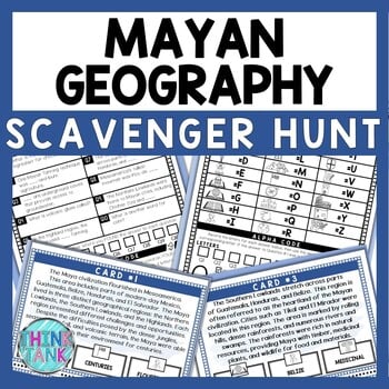 Mayan Geography Scavenger Hunt - Reading Comprehension Activity