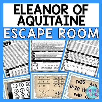 Eleanor of Aquitaine ESCAPE ROOM - Reading Comprehension - Middle Ages