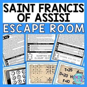 Saint Francis of Assisi ESCAPE ROOM - Reading Comprehension - Middle Ages